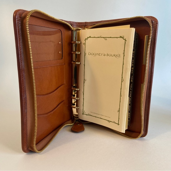 DOONEY & BOURKE AWL Black Leather Zip Around AGENDA Vintage 8 x 5.5 PLANNER - Picture 2 of 9